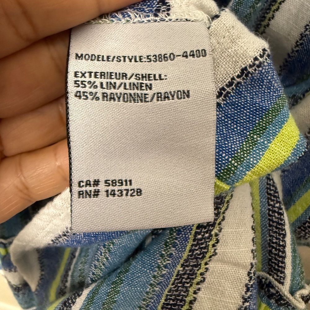 Tribal Blue and White Sleeveless V-Neck Sundress Size P/S - Picture 8 of 8